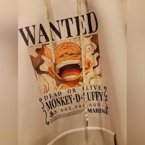 ANIME wanted dead or alive Tan Monkey D Luffy hoodie XL Men women unisex sweatsh